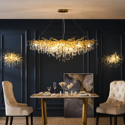YST01 Postmodern Luxury Water-Drop Crystal LED Chandelier – 600 mm Pendant – Duvencioglu