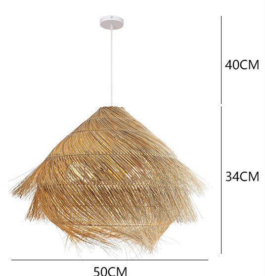 Southeast Asian Rattan Art Chandelier – LED Pendant for Restaurants & Tea Houses – Duvencioglu