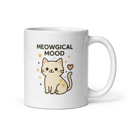 Meowgical Mood Mug – Cute Cat Pun Gift for Dreamy Cat Lovers – Duvencioglu