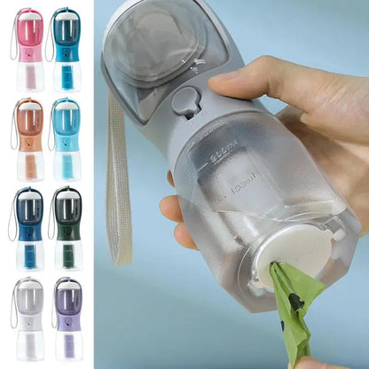 3-in-1 Portable Dog Water Bottle - Food, Water & Poop Bag Dispenser – Duvencioglu