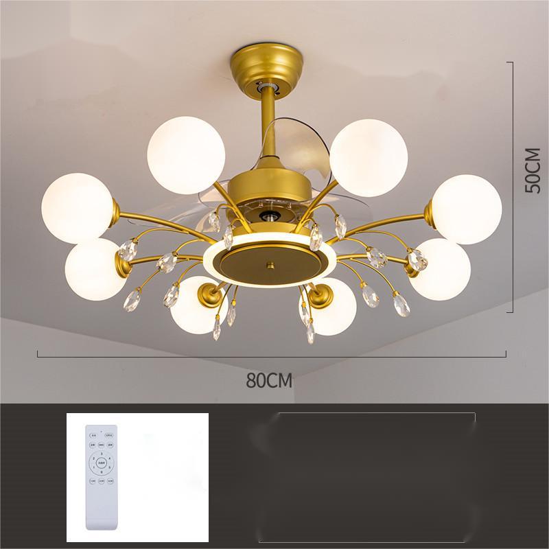 Creative Ceiling Fan Chandelier – 8/10-Head Tri-Color LED Pendant – Duvencioglu