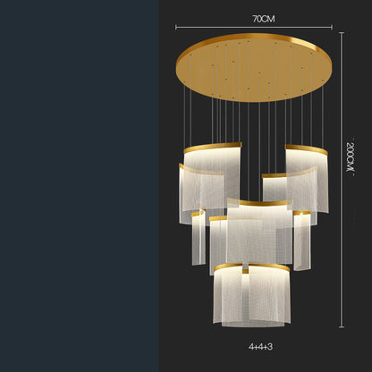 Villa-Scale Multi-Head LED Chandelier – 7–23-Arm Stainless Steel Pendant – Duvencioglu
