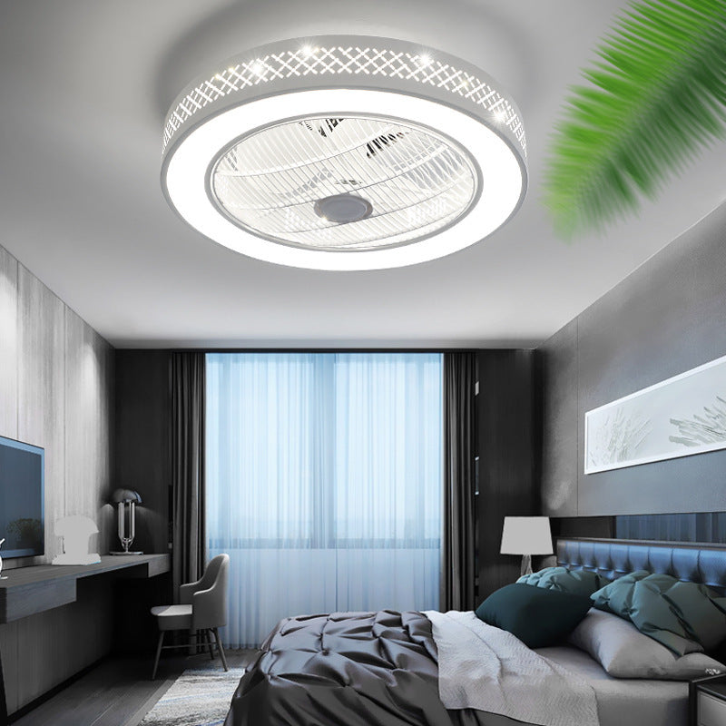 Pastoral 55 cm Invisible LED Fan Chandelier – Multi-Shape Metal Ceiling Light – Duvencioglu
