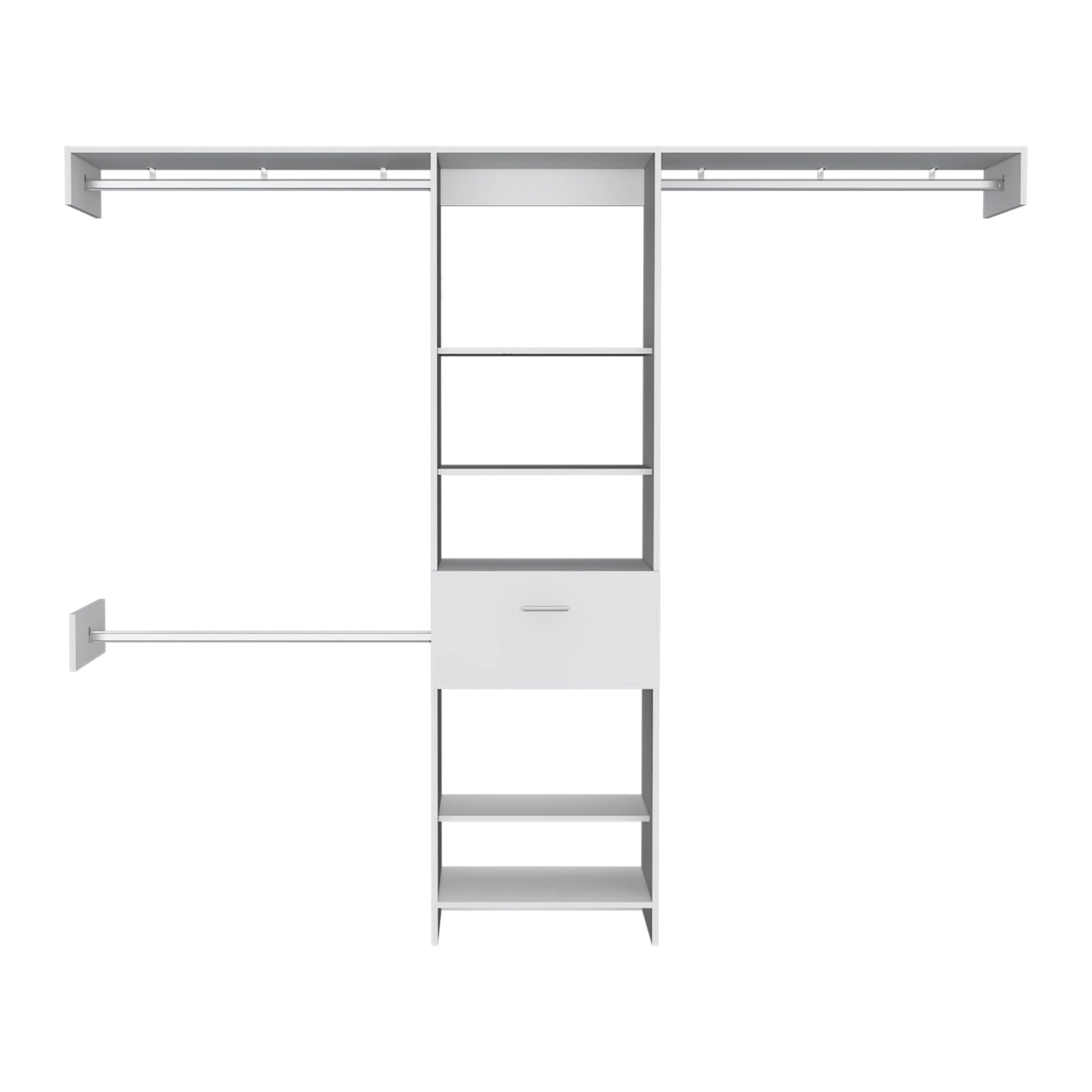 98" Wide White Storage Cabinet - 5 Shelves & 1 Drawer Unit – Duvencioglu