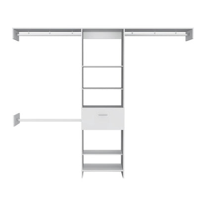 98" Wide White Storage Cabinet - 5 Shelves & 1 Drawer Unit – Duvencioglu