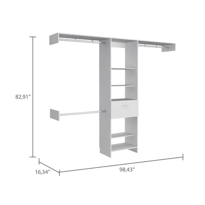 98" Wide White Storage Cabinet - 5 Shelves & 1 Drawer Unit – Duvencioglu