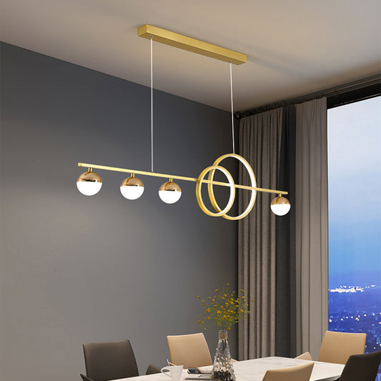 Nordic Rectangular LED Chandelier – Black & Gold 80/95/120 cm Pendant – Duvencioglu