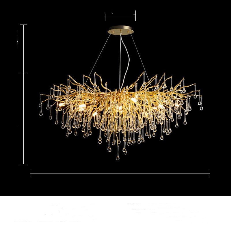 YST01 Postmodern Luxury Water-Drop Crystal LED Chandelier – 600 mm Pendant – Duvencioglu