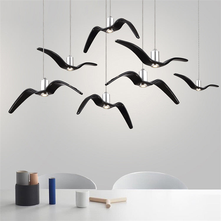Resin Seagull LED Chandelier – Coastal Wing Pendant – Duvencioglu