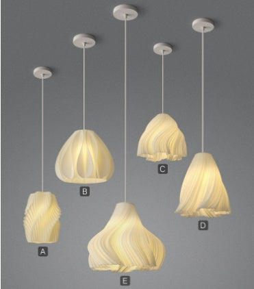 Nordic Iron LED Fish-Line Chandelier – Tri-Color Dimmable Pendant – Duvencioglu