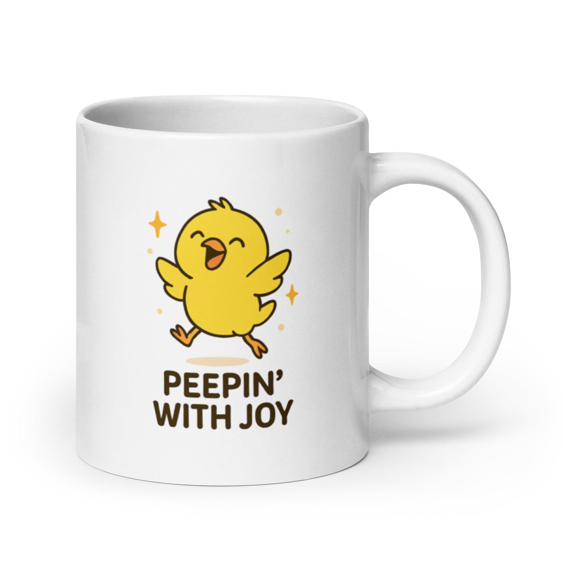 Peepin’ with Joy Mug – Cute Happy Chick Design for Bright Days – Duvencioglu