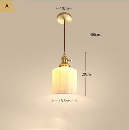 All-Copper Glass Chandelier – Nordic Pendant for Dining, Bedside & More – Duvencioglu