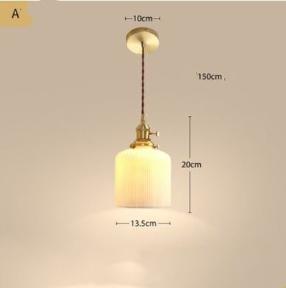 All-Copper Glass Chandelier – Nordic Pendant for Dining, Bedside & More – Duvencioglu
