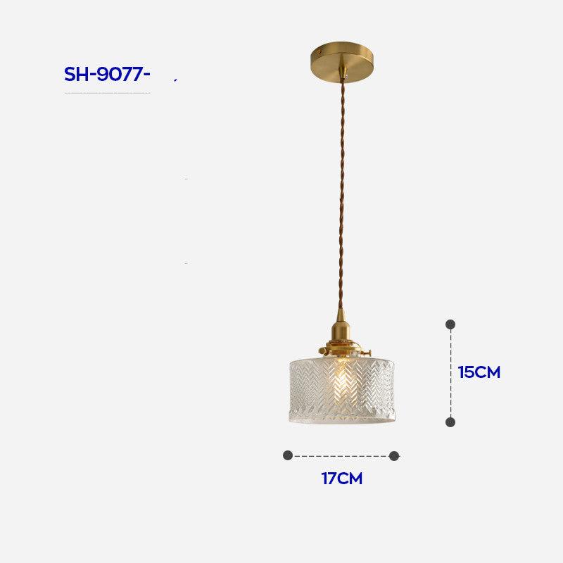 Luxury All-Copper Glass Chandelier – Nordic Bedside & Entry Pendant – Duvencioglu