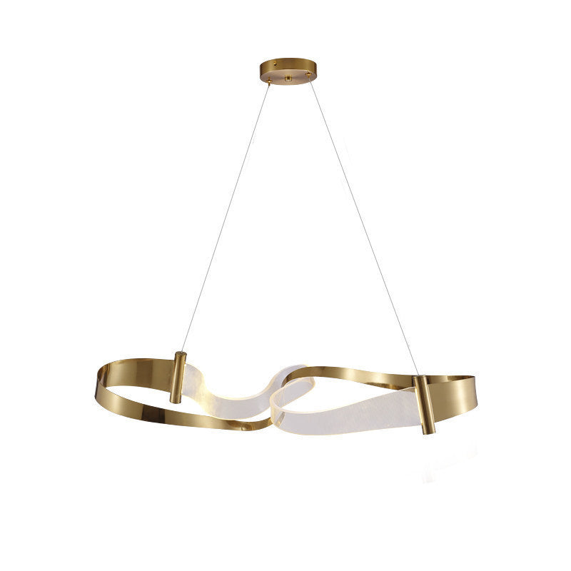 Light-Luxury Streamer LED Chandelier – 60 cm & 80 cm Iron Pendant – Duvencioglu
