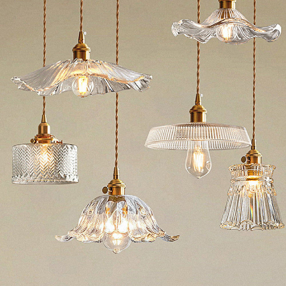 Luxury All-Copper Glass Chandelier – Nordic Bedside & Entry Pendant – Duvencioglu