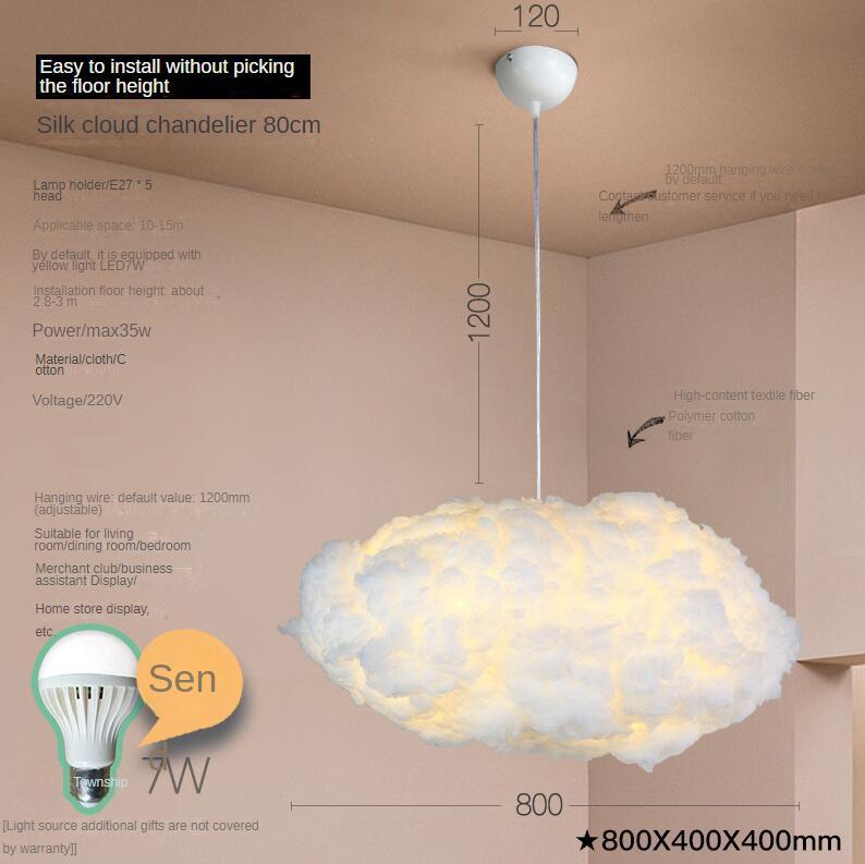 Modern Cotton-Cloud LED Chandelier – Creative Kids & Retail Pendant – Duvencioglu