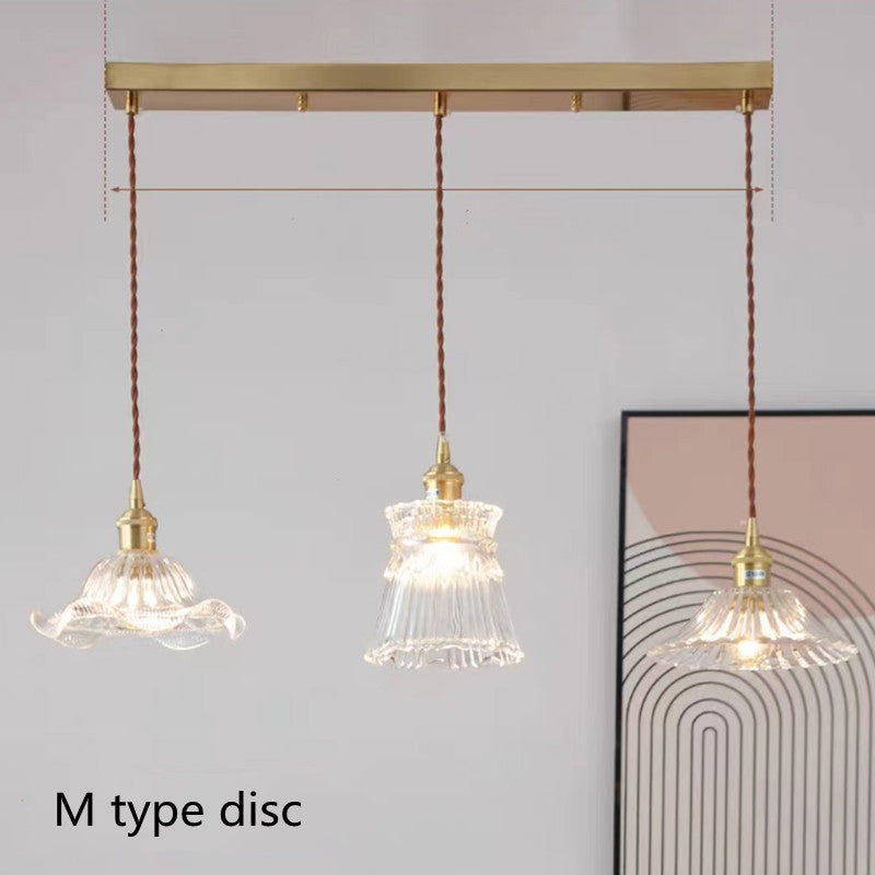 Luxury All-Copper Glass Chandelier – Nordic Bedside & Entry Pendant – Duvencioglu