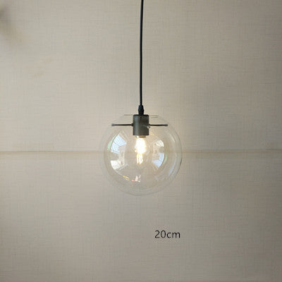 Nordic Postmodern Transparent Glass Chandelier – Ø15/20/25 cm Pendant (E26/E27) – Duvencioglu