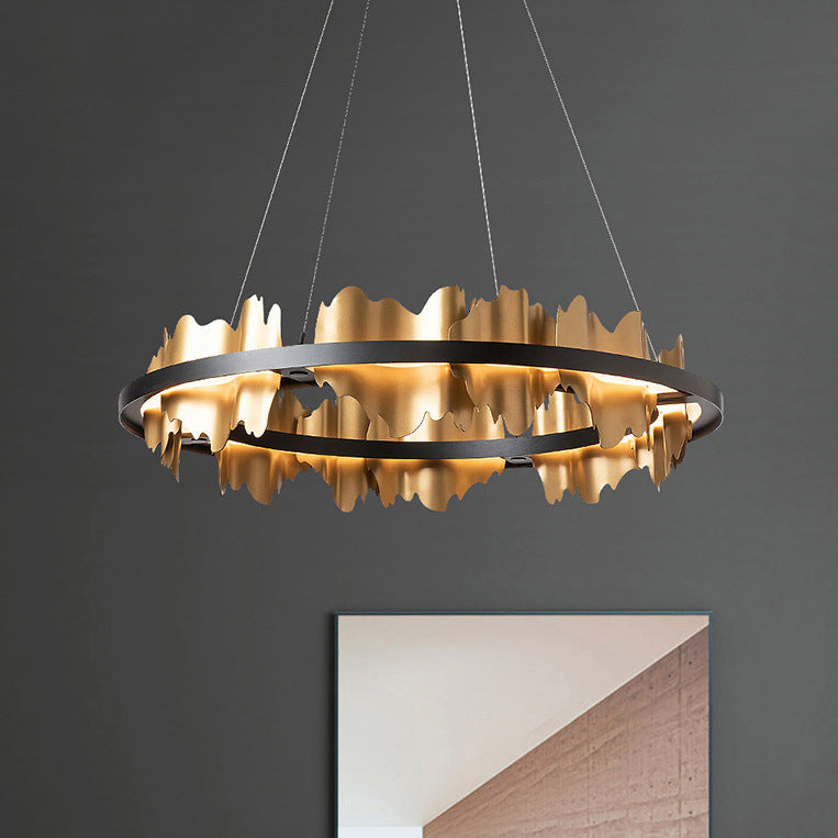 Postmodern Italian Luxury LED Chandelier – Ø 60/80 cm Organic Glass Pendant – Duvencioglu