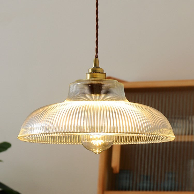 Japanese Vintage Brass & Glass Chandelier – 31/50/80 cm Nordic Pendant – Duvencioglu
