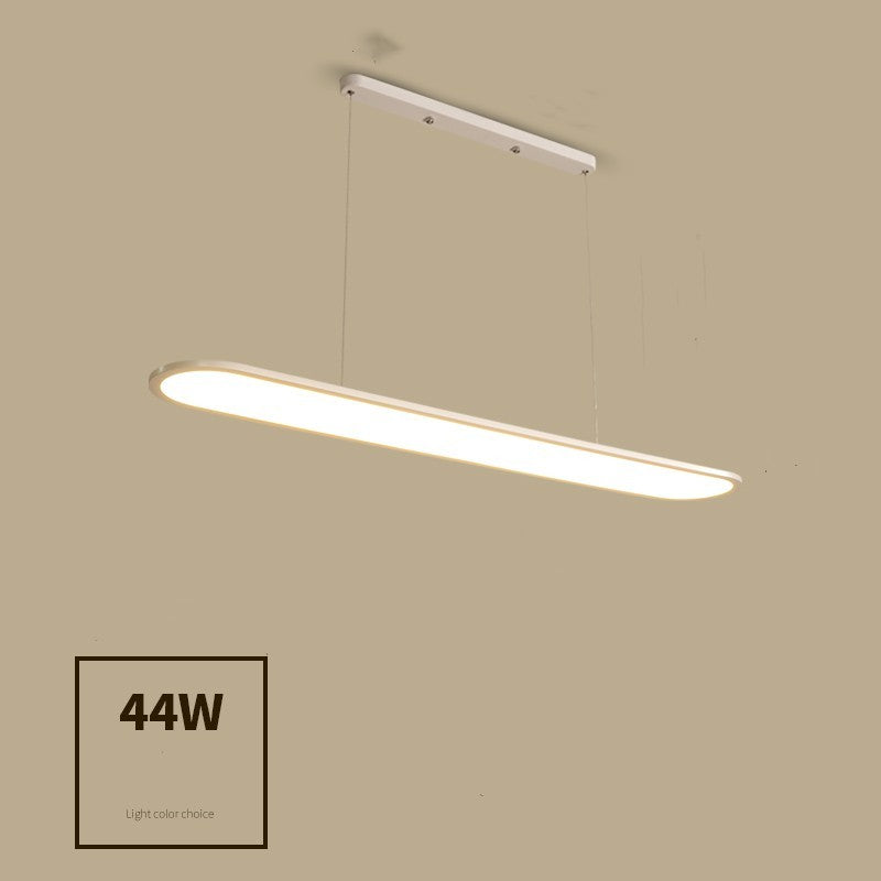 Linear Strip LED Chandelier – Modern Iron Pendant (White & Black) – Duvencioglu