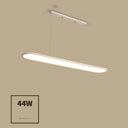 Linear Strip LED Chandelier – Modern Iron Pendant (White & Black) – Duvencioglu