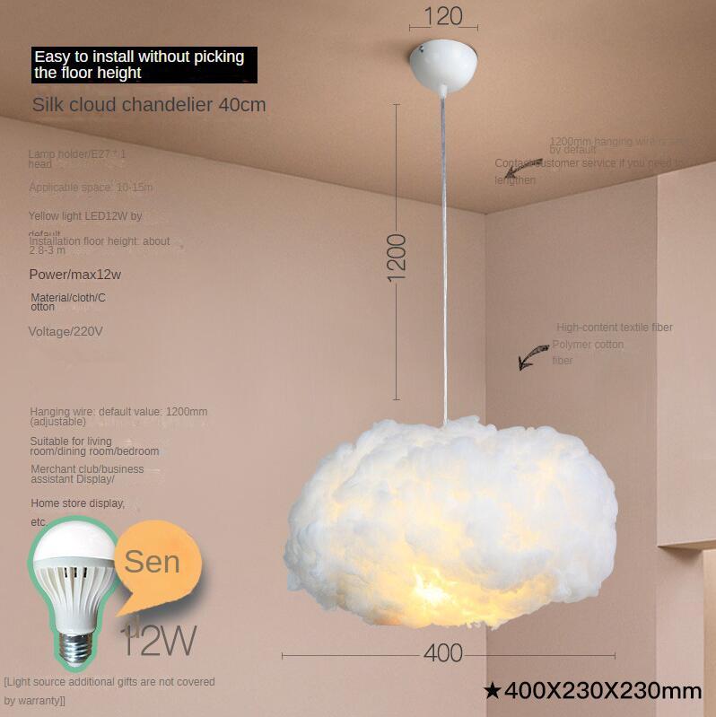Modern Cotton-Cloud LED Chandelier – Creative Kids & Retail Pendant – Duvencioglu