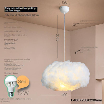 Modern Cotton-Cloud LED Chandelier – Creative Kids & Retail Pendant – Duvencioglu