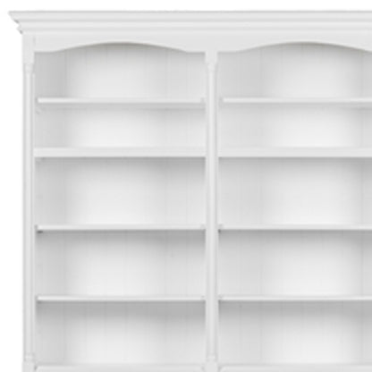 65" White Solid Wood Dining Hutch - Display Cabinet with Fourteen Shelves – Duvencioglu