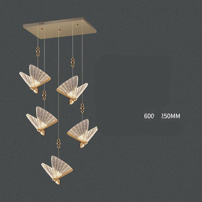 Modern Butterfly Crystal Mini Chandelier – LED Pendant Light for B&B & Staircase – Duvencioglu