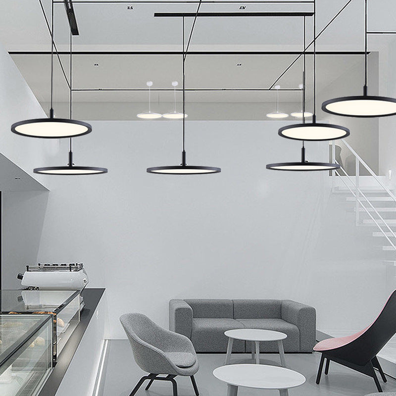 Nordic Slim Round LED Chandelier – Creative Bar & Office Pendant – Duvencioglu