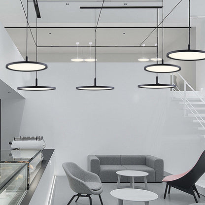 Nordic Slim Round LED Chandelier – Creative Bar & Office Pendant – Duvencioglu