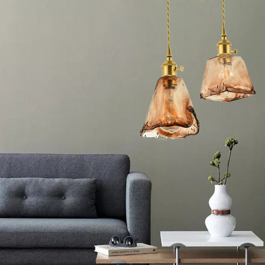 Southeast Asian Retro Brass Chandelier – Creative Glass Pendant (3000K) – Duvencioglu