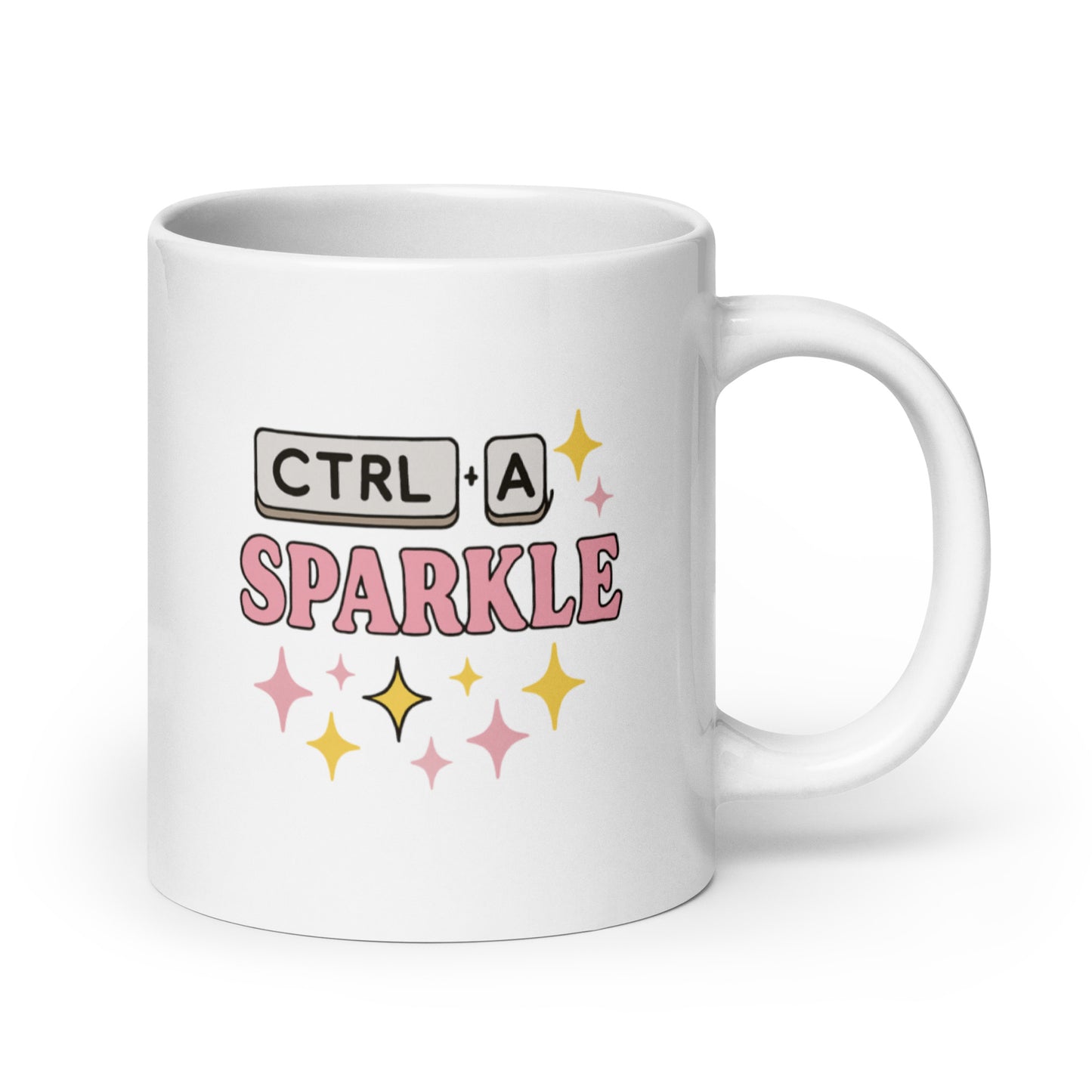 Ctrl Alt Sparkle Mug – Funny Y2K Keyboard Quote Gift with Digital Shine – Duvencioglu
