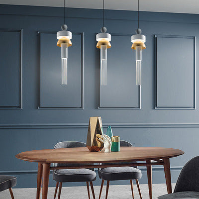 Glass Tassel LED Chandelier – Iron Pendant for Bedroom & Living Room – Duvencioglu