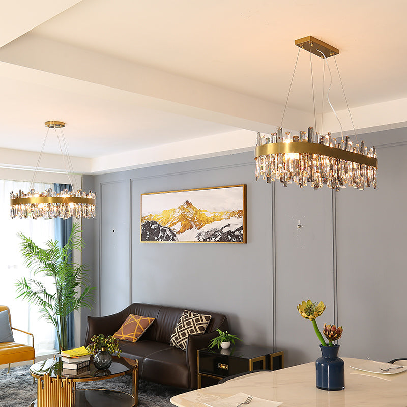 Stainless-Steel Crystal LED Chandelier – 8–20 Lights, 1 m Adjustable Pendant – Duvencioglu