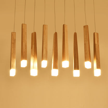 Nordic Solid Wood Pendant Light - Post-Modern Simplicity Chandelier – Duvencioglu