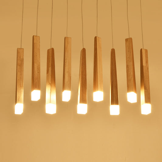 Nordic Solid Wood Pendant Light - Post-Modern Simplicity Chandelier – Duvencioglu