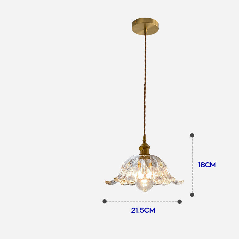 Luxury All-Copper Glass Chandelier – Nordic Bedside & Entry Pendant – Duvencioglu