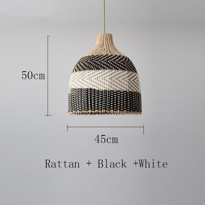 Scandinavian Rattan LED Chandelier – Café & Bar Pendant (Ø 50–60 cm) – Duvencioglu