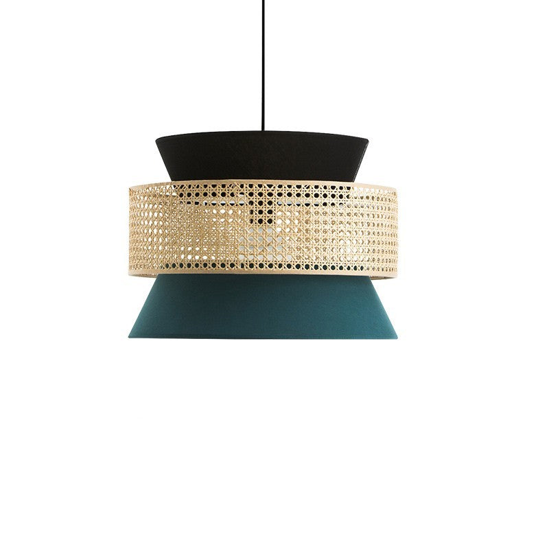 Japanese-Style Handwoven Rattan LED Chandelier – 3000 K Pendant – Duvencioglu