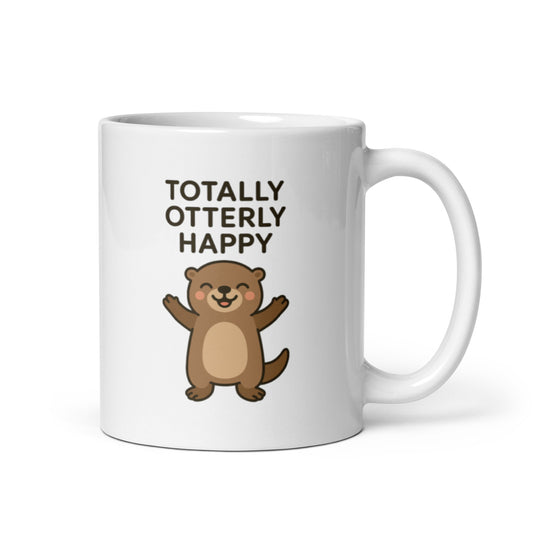 Otterly Happy Mug – Cute Otter Pun Gift for Joyful Vibes & Animal Lovers – Duvencioglu