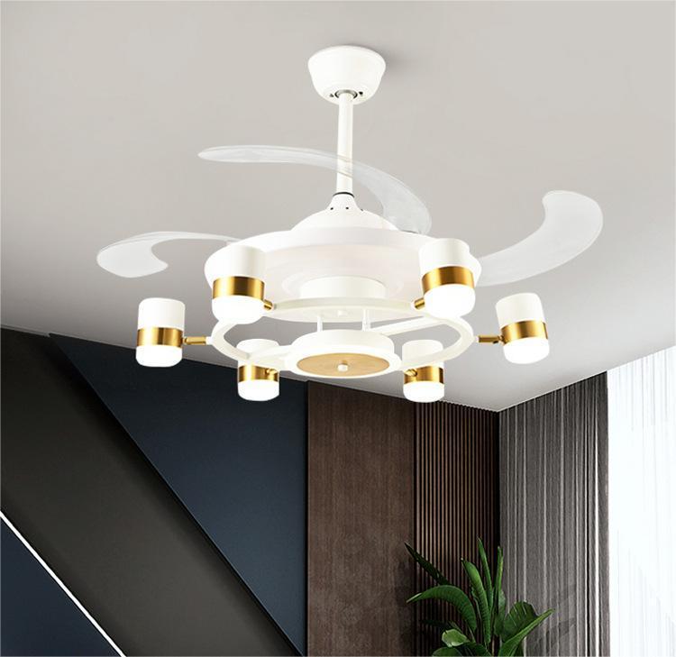 Modern Ceiling Fan Chandelier – 72″ All-Copper Motor & Tri-Color LED – Duvencioglu