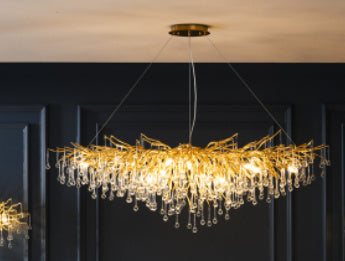 YST01 Postmodern Luxury Water-Drop Crystal LED Chandelier – 600 mm Pendant – Duvencioglu