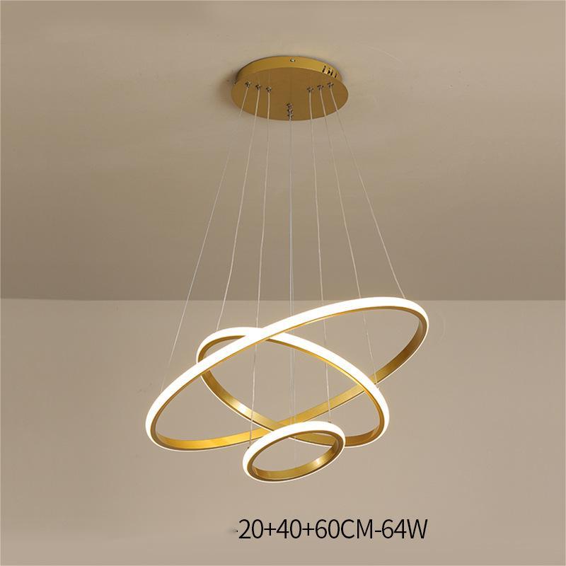 Smart Gold Multi-Ring LED Chandelier – Bluetooth, App & Voice Control – Duvencioglu