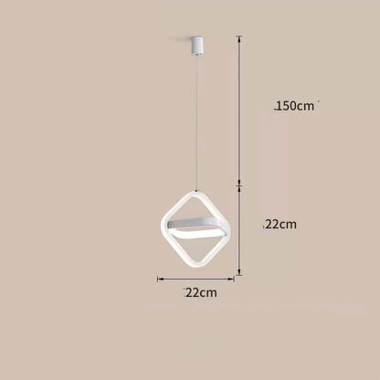 Nordic Single-Head LED Pendant – 210 mm Iron Chandelier – Duvencioglu