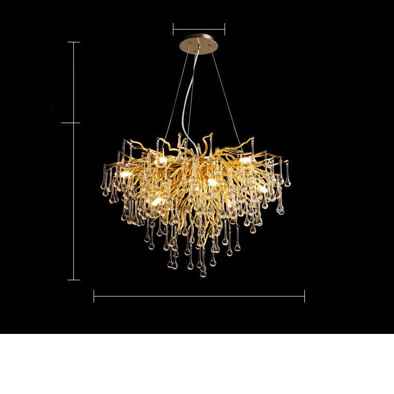 YST01 Postmodern Luxury Water-Drop Crystal LED Chandelier – 600 mm Pendant – Duvencioglu