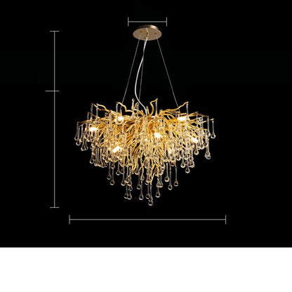 YST01 Postmodern Luxury Water-Drop Crystal LED Chandelier – 600 mm Pendant – Duvencioglu