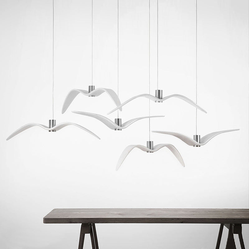 Resin Seagull LED Chandelier – Coastal Wing Pendant – Duvencioglu